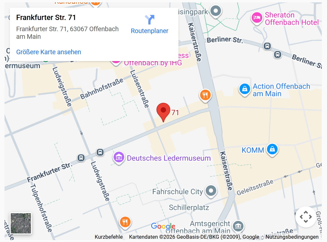 Karte: Standort der Praxis